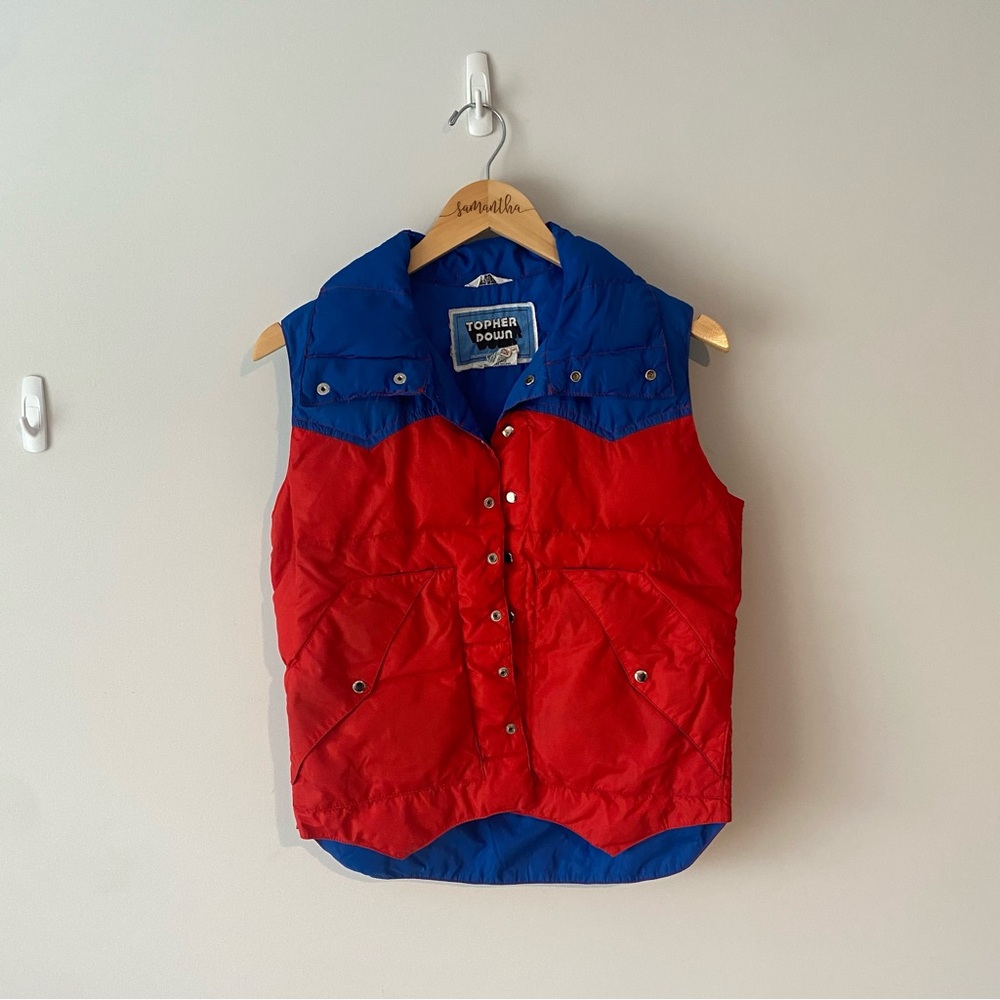 Topher Down Blue and Red Puffer Vest